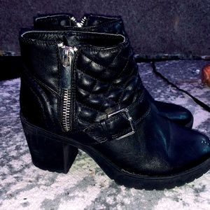 Black heeled ankle boots